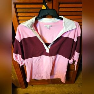 Polo pinks and white collar